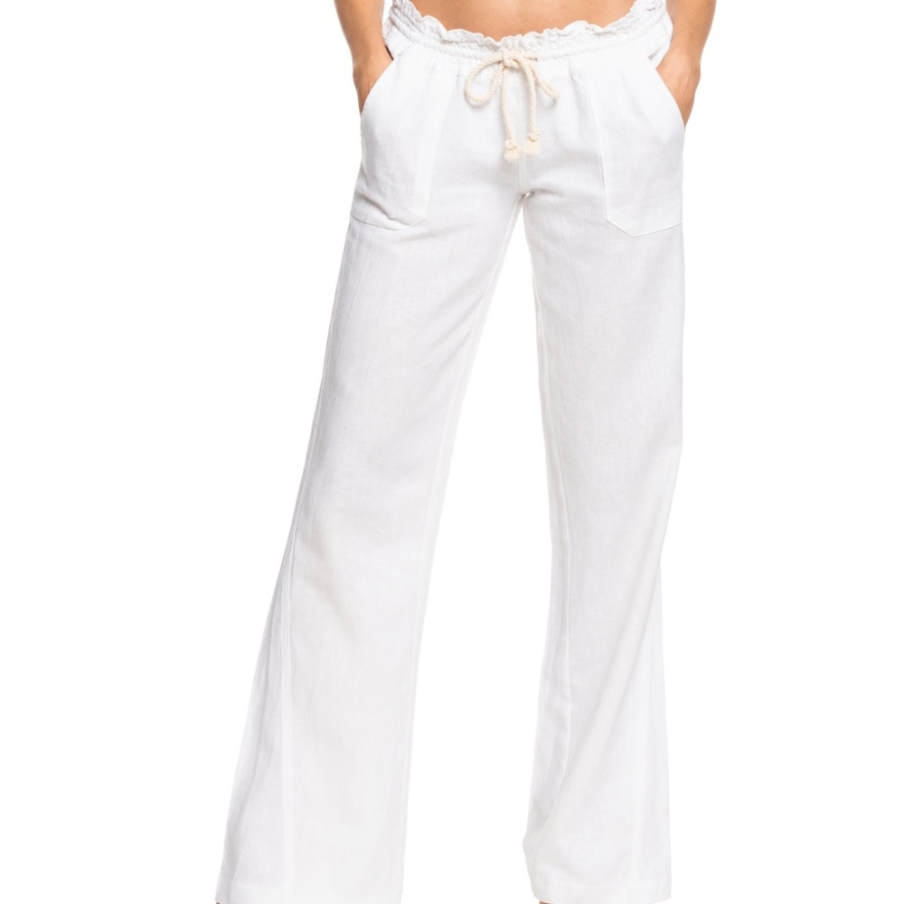 Women's White Linen Pants